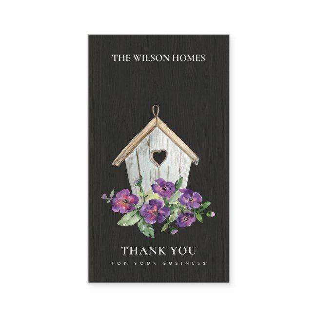 BLACK WOODEN FLORAL BIRD HOUSE THANK YOU REALTOR