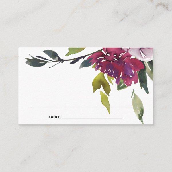 BLACK YELLOW BLUSH BURGUNDY FLORAL PLACE CARDS