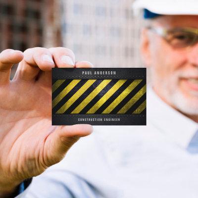 Black Yellow Danger Stripes Construction Engineer