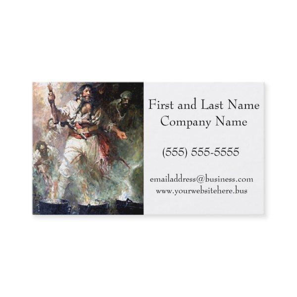 Blackbeard on Fire Haunted Pirate Vintage Art