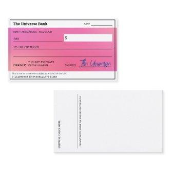 Blank Check Pink Aura Law of Attraction Abundance