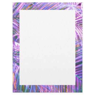 Blank Disco Palm Leaf Border  Letterhead