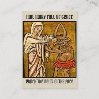 Blessed Virgin Mary Punch the Devil Holy Cards
