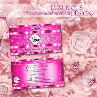 Bling Glam Girly Pink Glitter Spark Stars and Logo