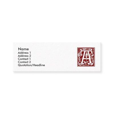 Block Letter "A" Woodcut Woodblock Inital Mini