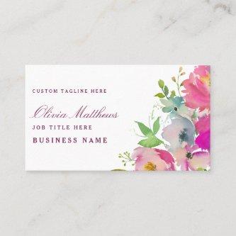 Blooming Chic Blush Pink Floral Watercolor Social