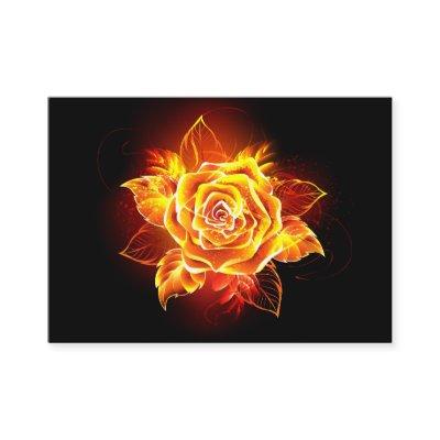 Blooming Fire Rose Calling Card