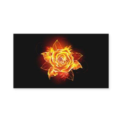 Blooming Fire Rose Calling Card