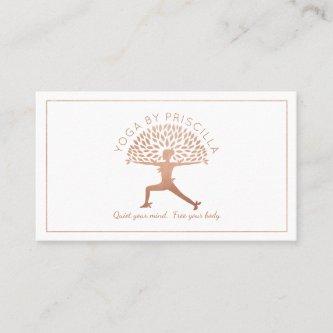 Blooming Tree Woman Yoga Pose Logo