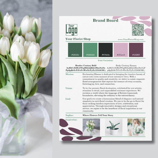 Blossoming Identity: Florist Brand Mood Board Card