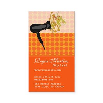 Blow Dryer Pop of Flower Hair Stylist Bold Appointment Card