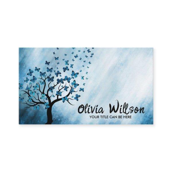 Blue Abstract Butterfly Tree