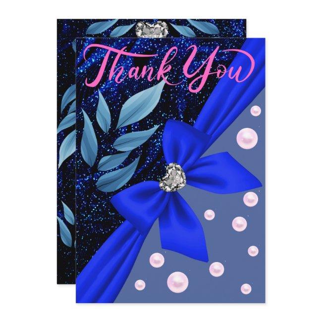 Blue Abstract Pearl Modern Trendy Boho Retirement Thank You Card
