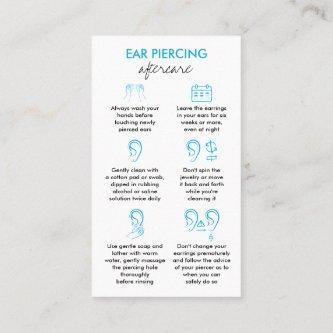 Blue Aftercare Instructions for Ear Piercings