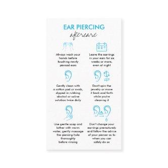 Blue Aftercare Instructions for Ear Piercings