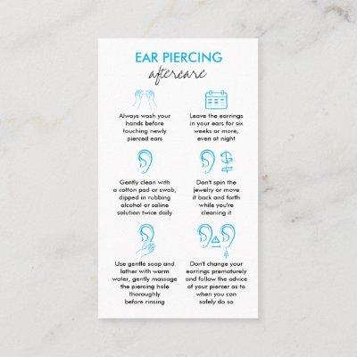 Blue Aftercare Instructions for Ear Piercings