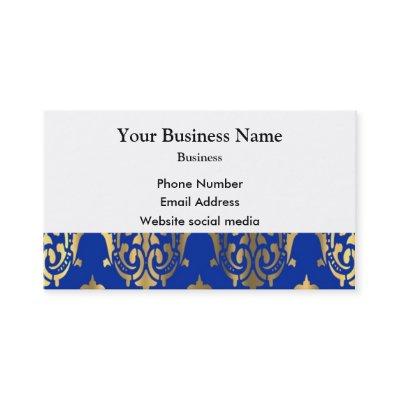 Blue and gold damask