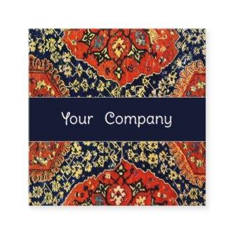 Blue and orange Oriental rug theme  Square