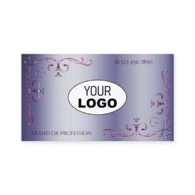 Blue and Pink Ornate Corner Border Logo Ornamental