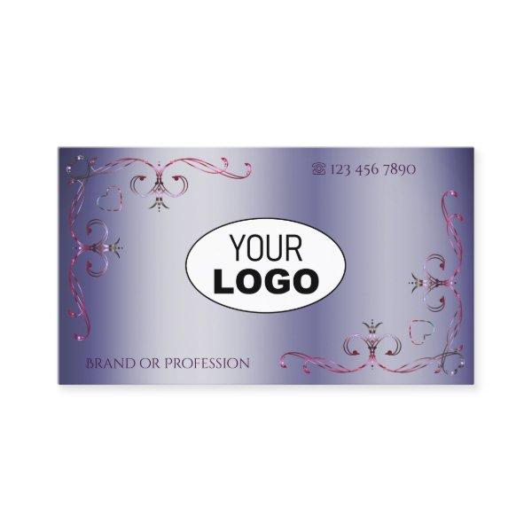 Blue and Pink Ornate Corner Border Logo Ornamental