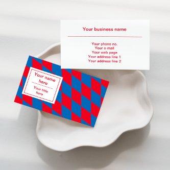 Blue and Red Bavarian Diamond Flag Pattern