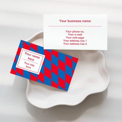 Blue and Red Bavarian Diamond Flag Pattern