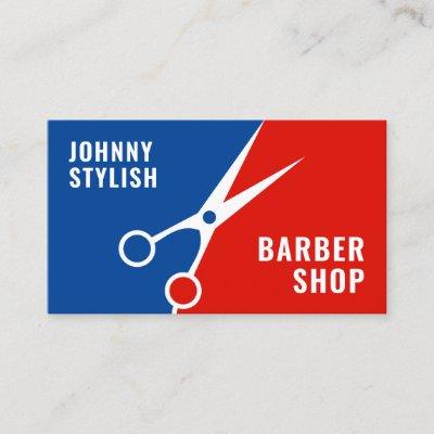 Blue and red logo style scissors