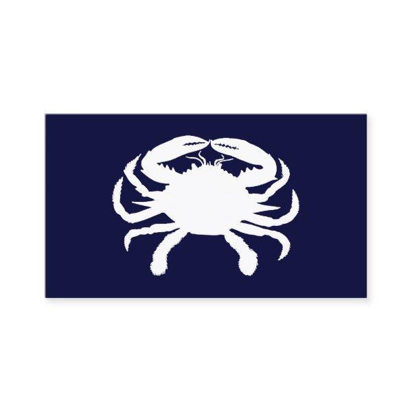 Blue and White Crab Shape