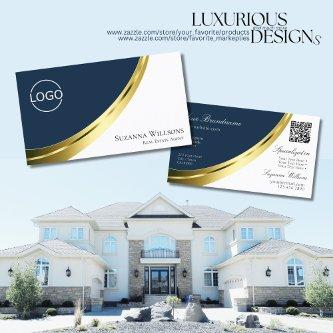 Blue and White Gold Decor with Logo and QR-Code