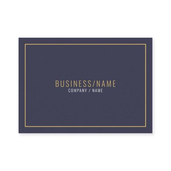 Blue and white icons gold border