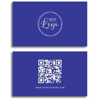 Blue and White Logo Minimalist QR Code