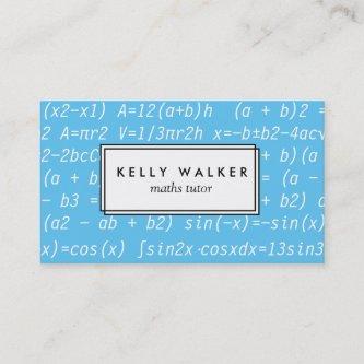 Blue and white math tutor typography