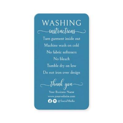 Blue and White Washing Instructions Shirt Care