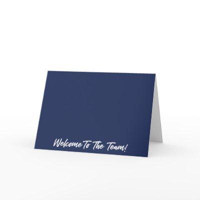 Blue and White Welcome to the Team New Employee Card