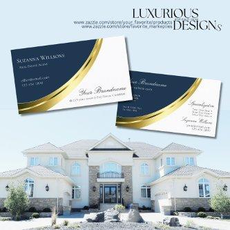 Blue and White with Decorative Gold Decor Stylish