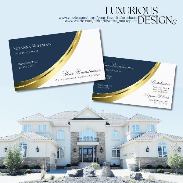 Blue and White with Decorative Gold Decor Stylish