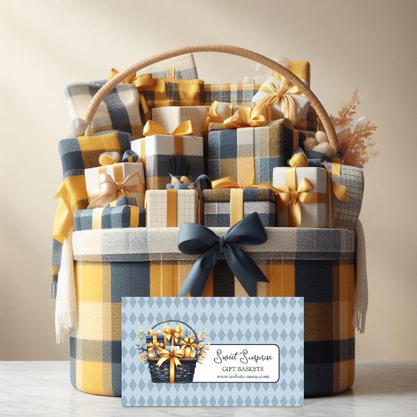 Blue and Yellow Gift Basket