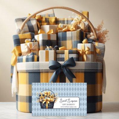 Blue and Yellow Gift Basket