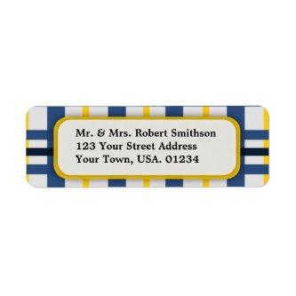 Blue and Yellow Plaid Return Address Labels