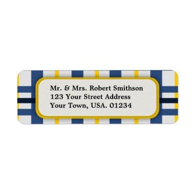 Blue and Yellow Plaid Return Address Labels