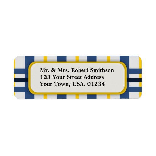 Blue and Yellow Plaid Return Address Labels