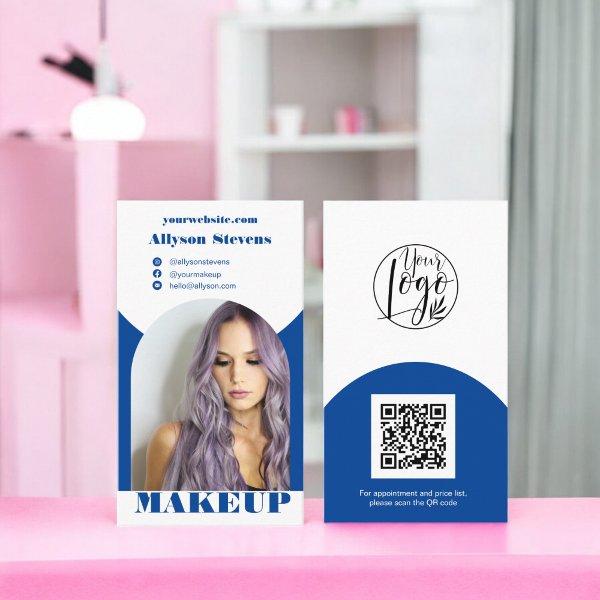Blue arch makeup boho photo qr code logo