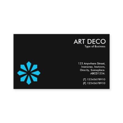 Blue Art Deco Flower Symbol - Black