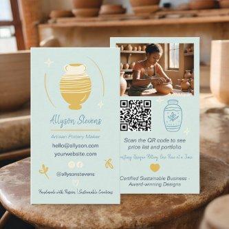 Blue Artisan Pottery Maker Crafts photo qr code