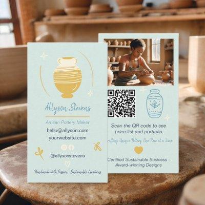 Blue Artisan Pottery Maker Crafts photo qr code