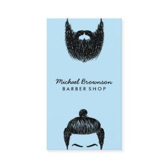 Blue barber hair removal moustache beard trim