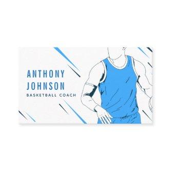 Blue Basketball Player Illustration Coach Trainer