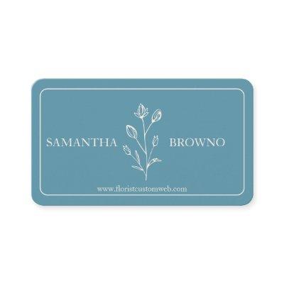Blue Beige Framed Flower