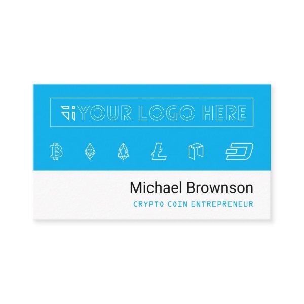Blue Bitcoin Accepted Crypto Coin Entrepreneur