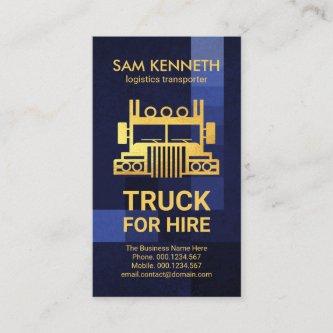 Blue Box Grunge Gold Front Faced Truck Transport